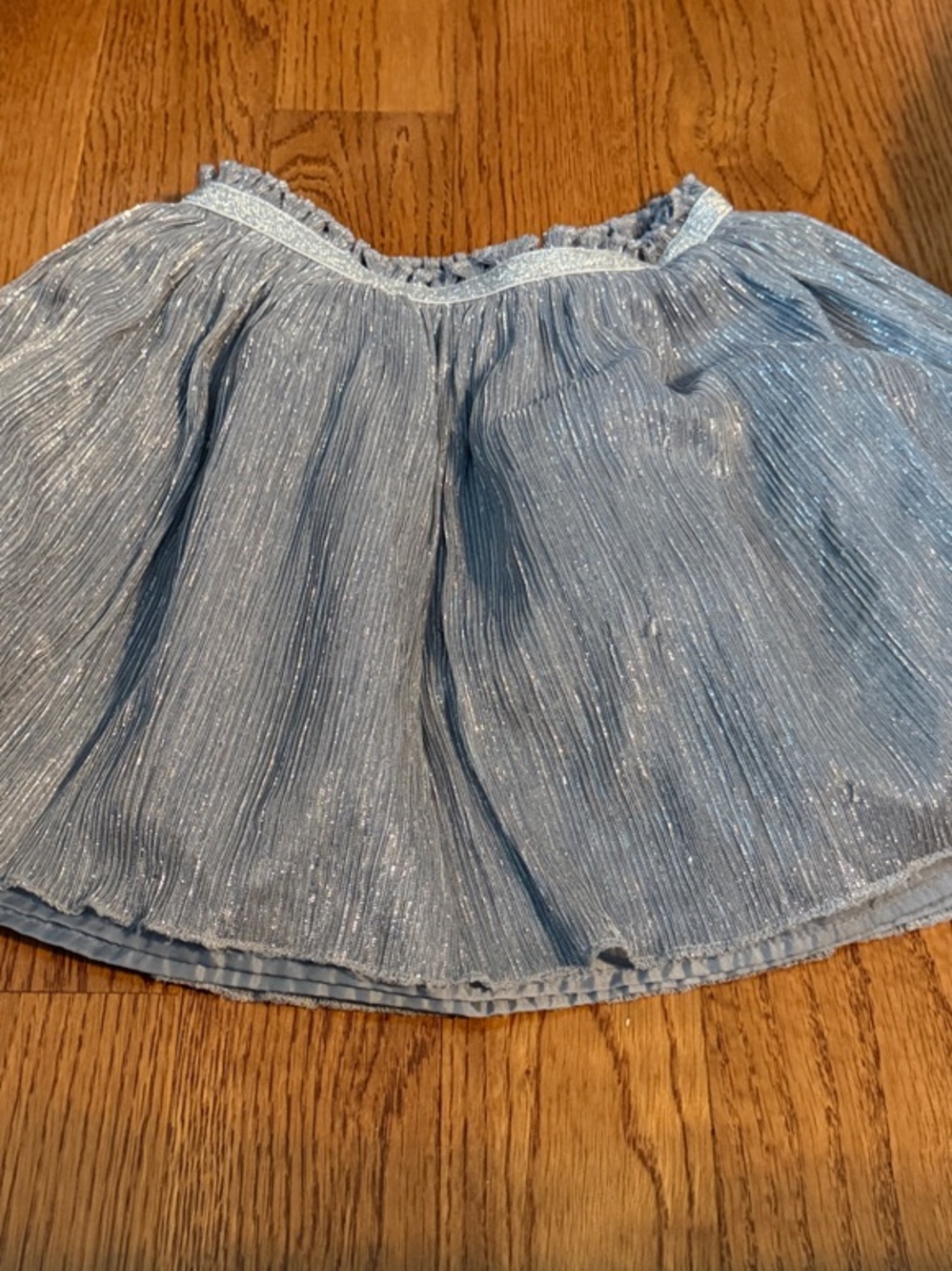 Old Navy Light Blue Metallic Pleated Skirt - Girls 5